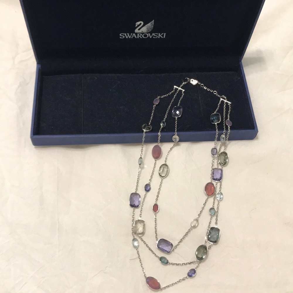 Three-tiered Swarovski crystal necklace